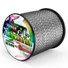 Ashconfish Colorfast Braided Fishing Line- 8 Strands Braided Lines Fadeless -Abrasion Resistant - Zero Stretch-Smaller Diameter, 100M/109Yards 30LB Black and White