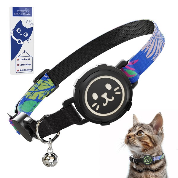 Supet Airtag Cat Collar with Soft Padding, Breakaway Cat Tracker