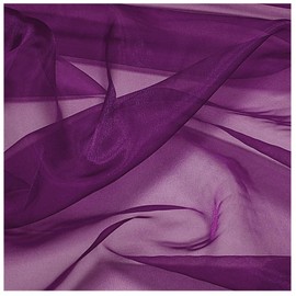 mds Pack of 10 Yard Bridal Solid Sheer Organza Fabric Bolt for Wedding Dress,Fashion, Crafts, Decorations Silky Shiny Organza 44”- Dark Purple