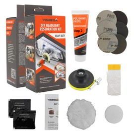 Visbella DIY Vehicle Headlight Restoration Kit, Headlight Restore with UV Protection Heavy Duty