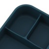 Silicone Bento Lunch Box Rectangle Leakproof 3 Compartment Divided Food