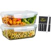 4pc Set of 8 Cup Large Glass Food Storage Containers