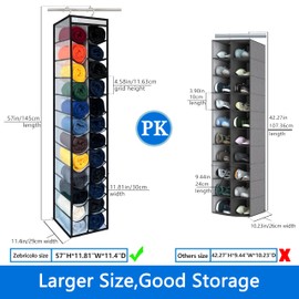 zebricolo-Closet Organization,24 Section,Hanging Closet Organizer,Ample Storage Space,College Dorm Essentials for Girls,Up to 45 Pounds,Clothes Storage,Closet Organizer-White/Black