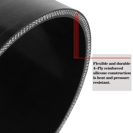 Haturmyko ID 2.5" to 3.5" Silicone Reducer Coupler Hose, 3" Length Universal 4-Ply Reinforced Straight Silicone Hose Turbo Intake Coupler Intercooler Pipe Black