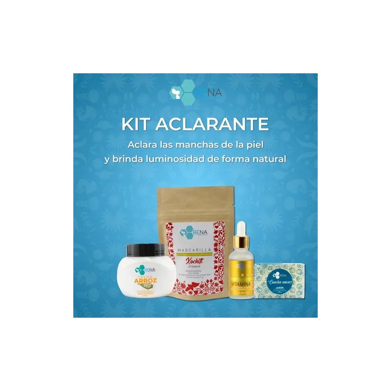 Kit Aclarante Serum Crema Arroz Concha Nacar Mascarilla Bena