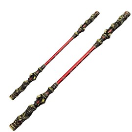 FCXVXCL Black Myth Golden Cudgel, 2PCS Wu-kong Staff Ruyi Golden Cudgel Jin Hoop Stick Game Model Cosplay Props Accessorie Metal Craft Decoration Arts Collection for Desktop Display Decoration