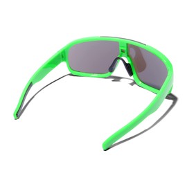 ShadyVEU Oversized Oval 80s Retro Sports Mono Mirrored UV400 Mens Women’s Sunglasses (Green Frame/Blue Lens)