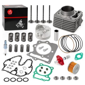 Cylinder Top End Kit + Intake and Exhaust Valve Kit + CNC Tensioner For HONDA TRX400EX TRX400X XR400 1996-2014