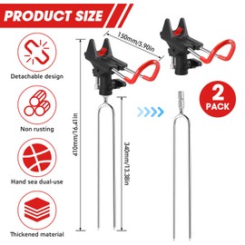 Rod Holder 2 Pieces Rod Holder Fishing Rod Holder Stainless Steel Fishing Rod Holder Rod Holder Rod Rest Stable Rod Rest Holder for Fishing