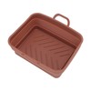 2 Pcs Silicone Air Cooker Pot with Handle Rectangular Fryer