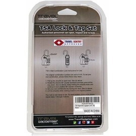 Travel Gadgeteer TSA Luggage Lock + Matching TAG | BRIGHT COLORS Easily Identify Your Luggage - Orange