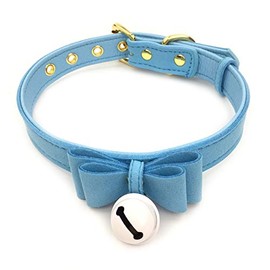 Succuba Bell Choker Collar Necklace Lolita Bow Collar Choker Kitty Velvet Necklace for Women and Men (C5)