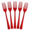 Disposable Red Plastic Forks 100 Pcs - Heavy Duty Red