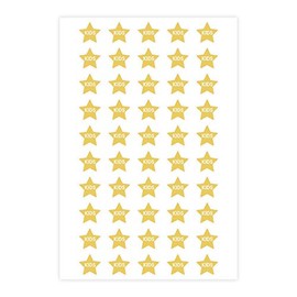 ARK Creation 50 Wedding Meal Stickers for Place Cards - Place Card Menu Choices - Wedding Meal Choice Stickers (Gold, Kids Star)