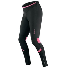 Santic Women's Cycling Windproof Pants with 4D Padded Bicycle Fleece Lined Leggings