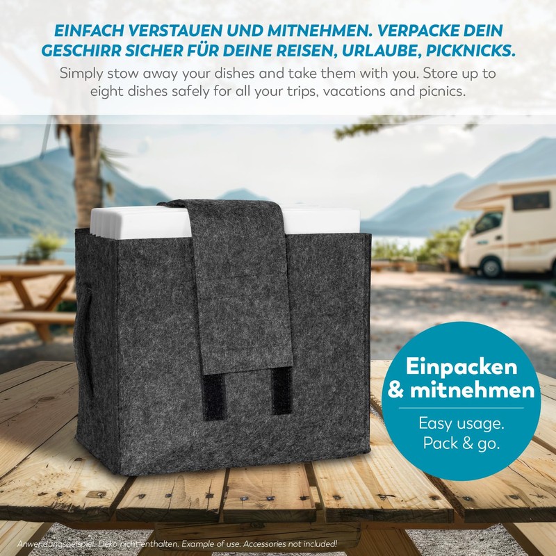 Rubberneck Felt Plate Holder | Motorhome Crockery Storage for Plates