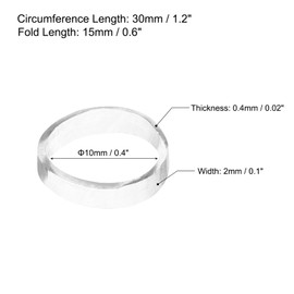 sourcing map 1000 Pack Rubber Band Stretchable Rubber Elastic Band Clear 10mm x 2mm Hair Rubber Bands for Home Office