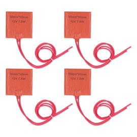 4Pcs Heat Mat Silicone Heater Pad Warmer 12V 7.5W 120 to 150℃ 50x50mm for Pipeline Barrel