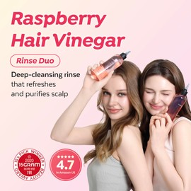 A’PIEU Raspberry Hair Vinegar Duo Set – 2 Pack Clarifying Scalp Cleanser & pH Balancing Hair Rinse, Removes Buildup & Dandruff, Detox Treatment for Oily Scalp, K-Beauty Hair Care, 6.76 fl oz x 2