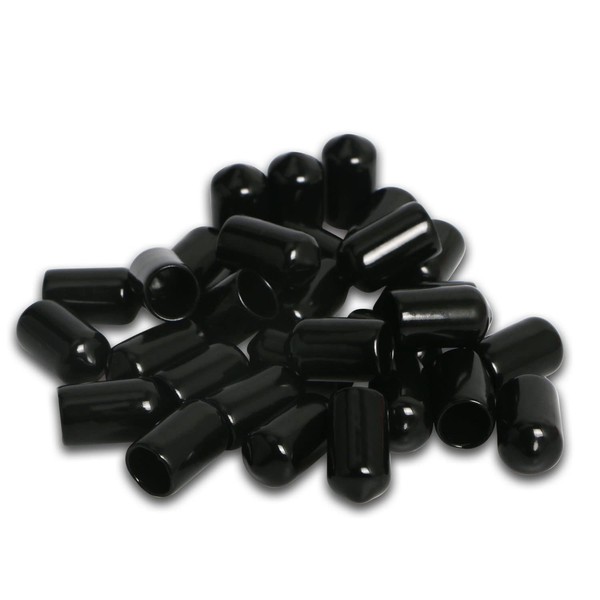 Ohamtes 20PCS ID15mm Black PVC Rubber End Cap, Vinyl Flexible
