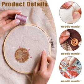Needle Threading Tool, Magnetic Needle Minder with Needle Threader, Cartoon Animal Pattern Needle Minder with Threader for Women, Grandmother