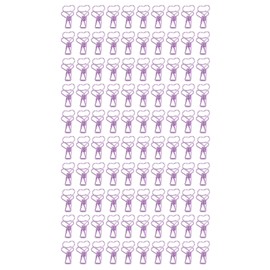 100 Pcs Binder Clips Hollow Heart Shape Strong Clamping Force Metal Small Binder Clips for Office Documents Purple