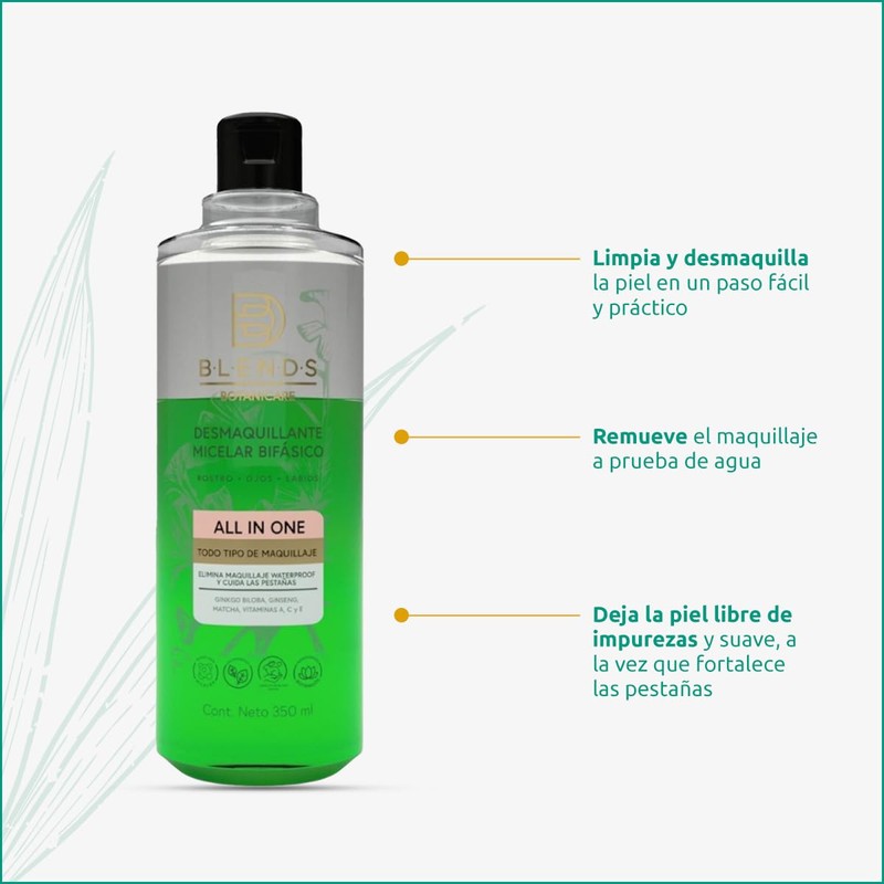 Desmaquillante Micelar Bifásico Blends Botanicare 350ml
