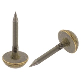 sourcing map 40Pcs Solid Brass Tacks, 12 mm Retro Upholstery Nails Tack for Furniture Decorative Push Pins for Sofa Wall Hanging, Bronze Color