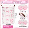 CroBlissful 2 Pcs Coquette Pink Bow Laundry Basket Coquette Storage