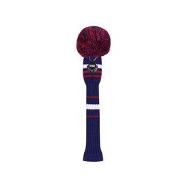 Scott Edward 1PCS Hybrid Knitted Golf Club Cover Head Cover with a Pom Pom Fits Well Hybrid(UT) Club with Rotating Number Tags for Male/Female Golfers (Deep Blue Red White)