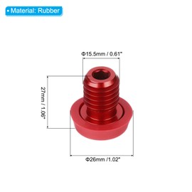 PATIKIL 0.61" Billiard Cue Bottom Cover, 1 Pack Billiard Cue Rubber Plug Billiard Cue Bottom Protection Pad for Billiard Cue Stick, Red