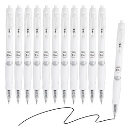 M&G Gel Pen Medium Point 0.5mm, 12 Pack Quick Dry Smooth Retractable Black Gel Ink Rollerball Pen for Home Office Writing Note Taking Journaling Business, Style 10