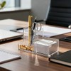 HBlife Acrylic Pen Holder - 3-Compartment Desk Organizer