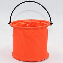 STK Brush Washable Folding Compact Bucket Portable Divider (Orange (No Divider), Set of 1