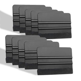 Middrivr 10Pcs Vinyl Squeegee Felt Edge Squeegee, Graphic Decal Scraper Applicator Tool for Car Vinyl Wrap, Window Tint, Wallpaper, Decal Sticker Installation (Black)