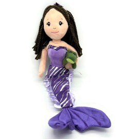 The Petting Zoo Mermaid Doll with Alligator Stuffed Animal- Great Gifts for Girls, Mermaid Plush Doll with Alligator Plush Toy, 17 inch (Brunette)