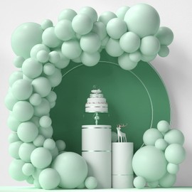 Pastel Mint Green Balloons - 84pc Kit: 5", "12", "18 Inch Arch Garland - Happy Birthday, Baby Shower, Wedding Decorations