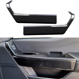 Keptrim for 2021-2024 Ford F-150 Interior Accessories Front Door Handles Trim Covers, ABS Carbon Fiber, 2pcs