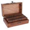 Jortmrd Set of 70 Wooden Vintage Letters Stamp with Numbers