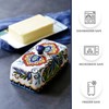 Ceramic Butter Dish with Lid Bohemia Hand Drawn Butter Plate