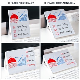 2 pcs Magnetic Dry Erase Board White Board, 8.3'' x 5.8'', Small Stand-Up or Hangable Desktop Dry Erase White Board, Mini Dry Erase Whiteboard Easel for Desk with a Marker