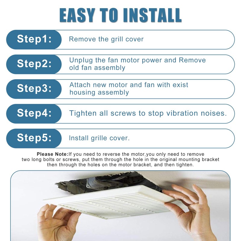 SM550 Universal Bathroom Vent Fan Motor Replacement Kit Compatible with
