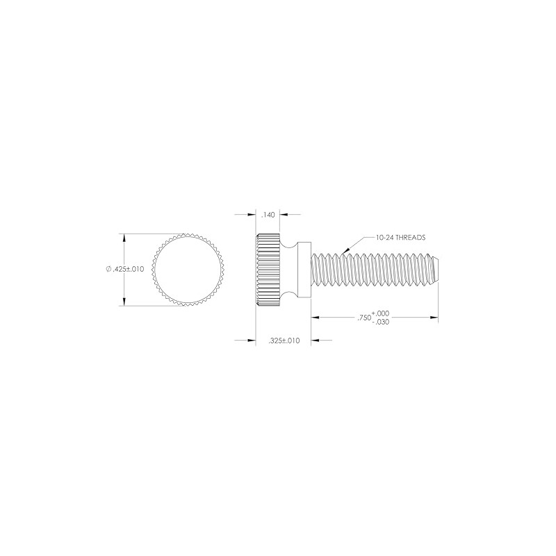 Nylon Thumb Screws, #10-24 Thread (2, Black, 3/4")