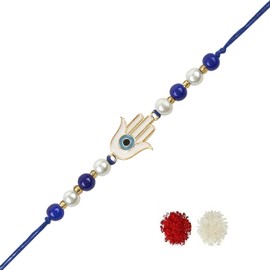 I Jewels Rakshabandhan - Rakhi de ojo malvado esmaltado con Roli Chawal para Bhaiya/Brother/Bro/Men (R126)