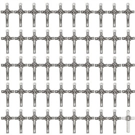 diyalo Miraculous Medal/St. Benedict/Crucifix Cross Charms Pendant for DIY Rosary Necklace Jewelry Making Prayer Beads Part (Exorcism Crucifix-50pcs-S)