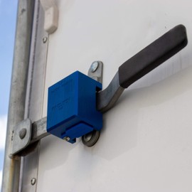 PACLOCK's TL81A Trailer Lock, Buy American Act Compliant, Blue Anodized Aluminum, High Security 6-Pin Cylinder, One Lock Keyed to a Number U-Pick! w/ 2 Keys, Hidden Shackle
