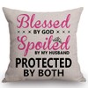 Swono Blessed by God Spoiled by My Husband Cotton Burlap