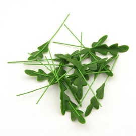 MyTinyWorld 2 x Dolls House Miniature Small Three Section Leaf Stems