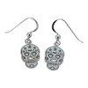 Touch Jewellery 925 Sterling Silver Sugar Skull Drop Earrings