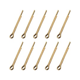 sourcing map Split Cotter Pin - 2.5mm x 25mm (3/32 inch x 63/64 inch) Solid Brass 2-Prongs Gold Tone Fastener Clip Key 10Pcs